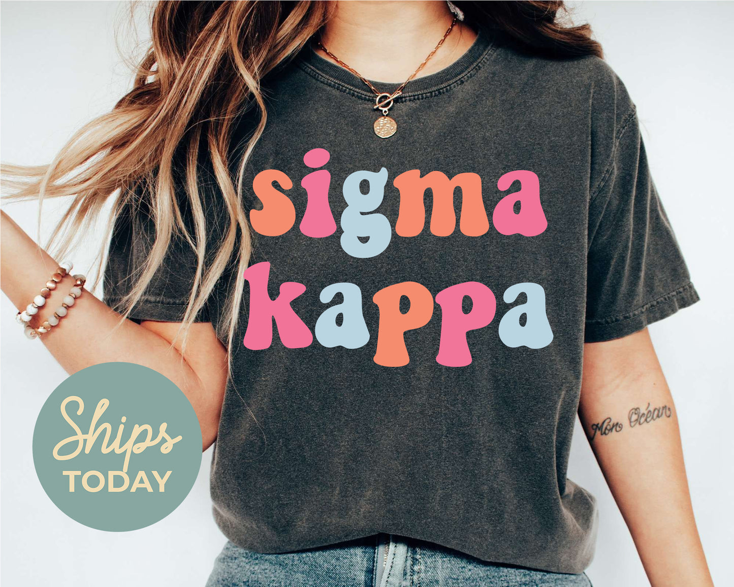 Sigma Kappa Vividly Vibrant Sorority T-shirt _ 3171g