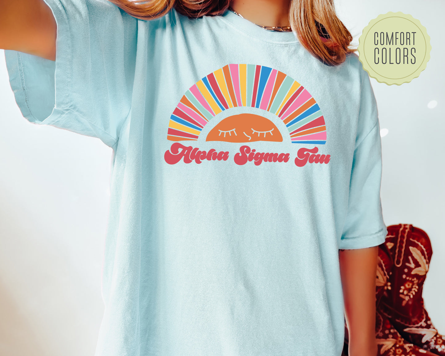 Alpha Sigma Tau Sunshine Comfort Colors Sorority T-shirt _ 3314g