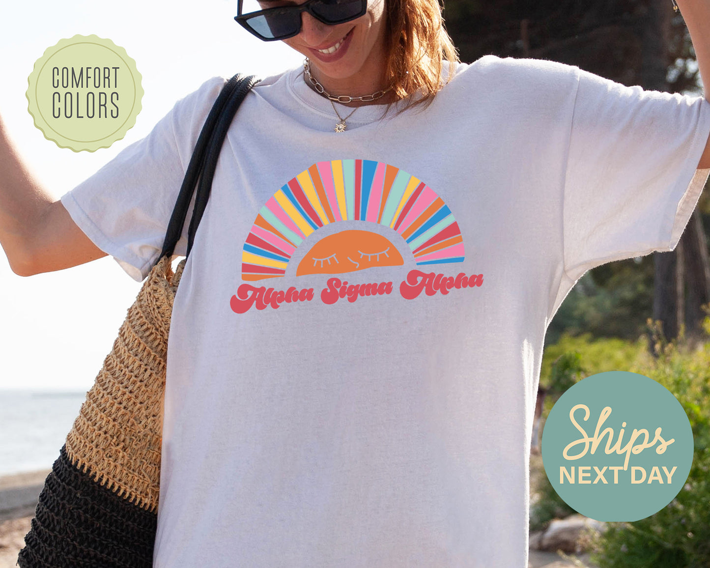 Alpha Sigma Alpha Sunshine Comfort Colors Sorority T-shirt _ 3313g