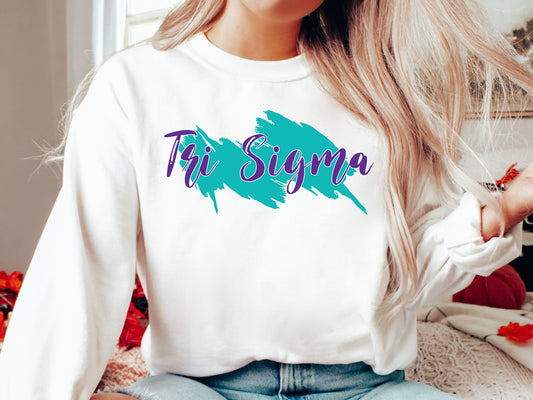 Sigma Sigma Sigma Paint Party Sorority Sweatshirt _ 4495g