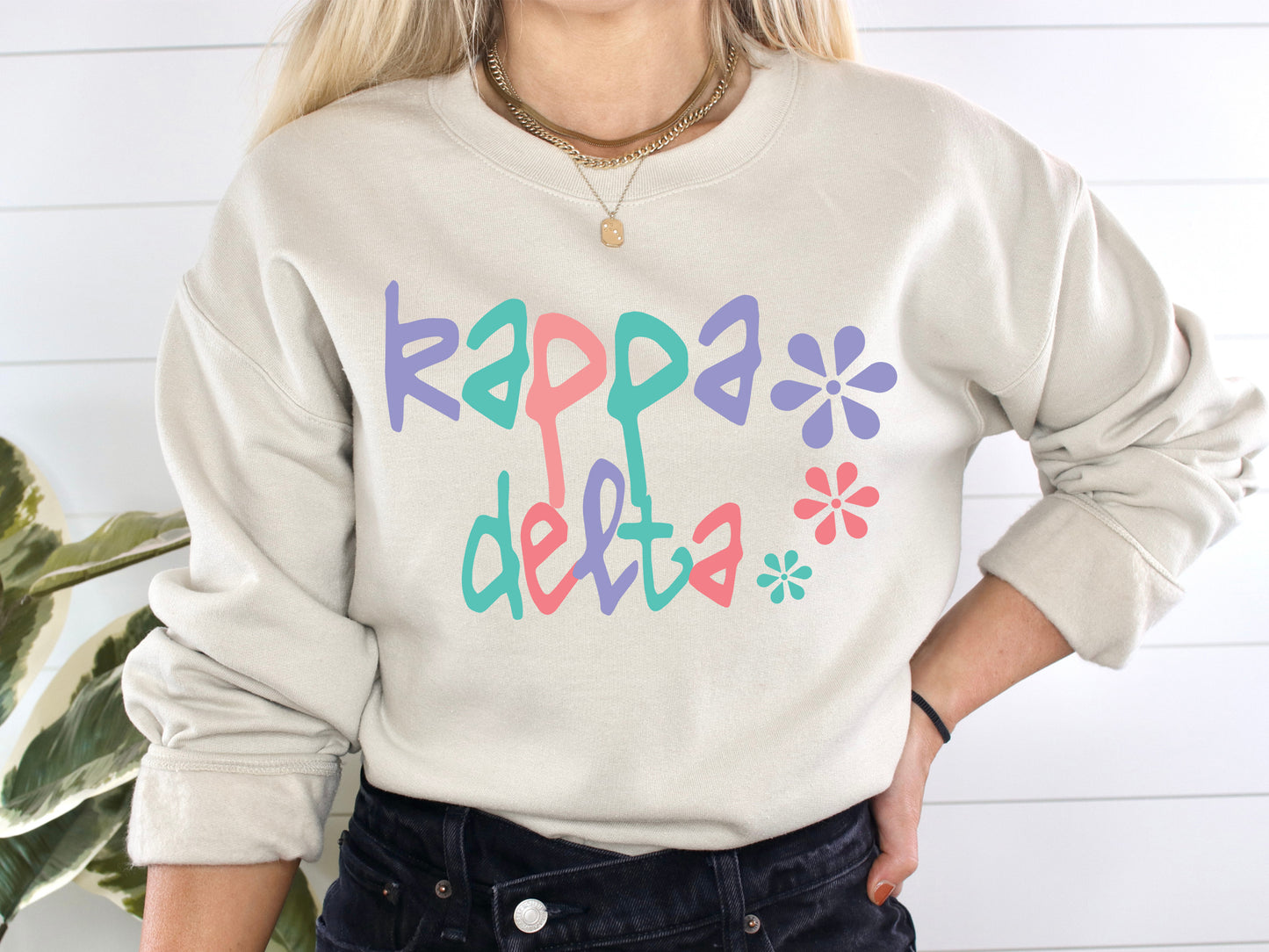 Kappa Delta Colorful Floral Sorority Sweatshirt _ 2619g