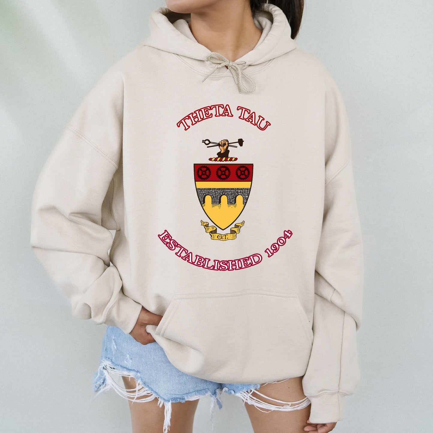 Theta Tau Iconic Insignia COED Hoodie _ 35678g