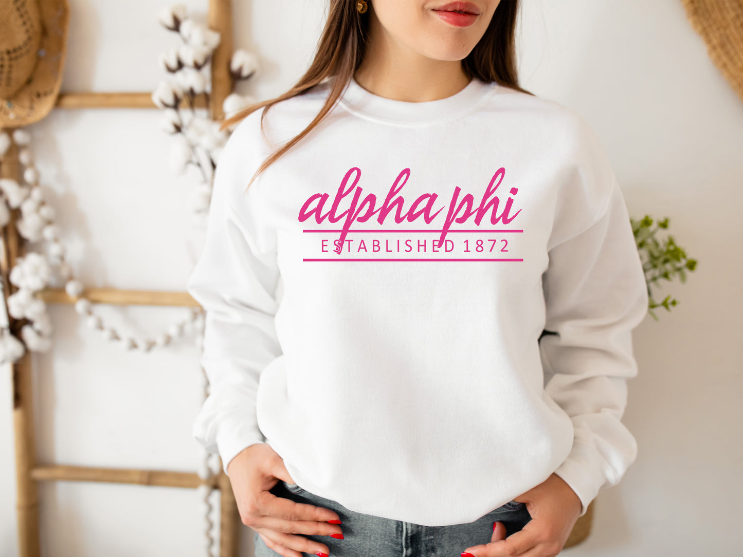 Alpha Phi All Pink Sorority Sweatshirt _ 757g