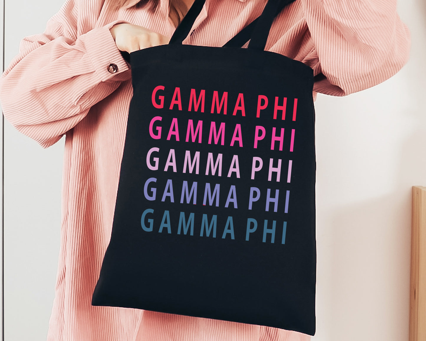 Gamma Phi Beta Bright and Stacked Sorority Tote Bag _ 34399g