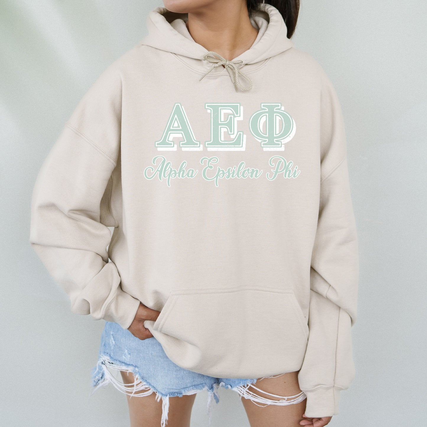 Alpha Epsilon Phi Greek Colors Sorority Hoodie _ 36071g