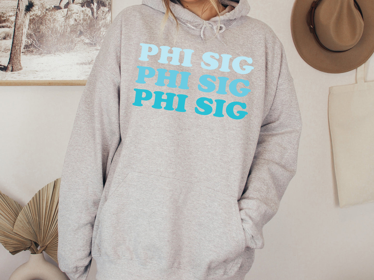 Phi Sigma Sigma Touch of Blue Sorority Hoodie _ 2596g