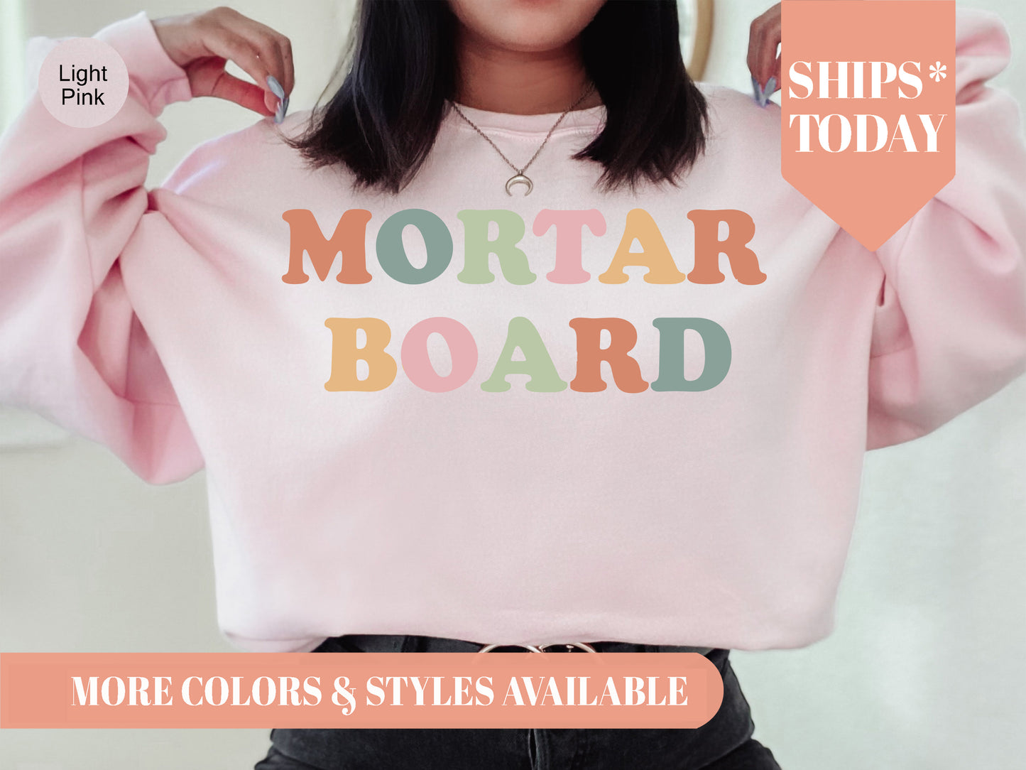 Mortar Board Bright and Colorful Sorority Sweatshirt _ 3475g