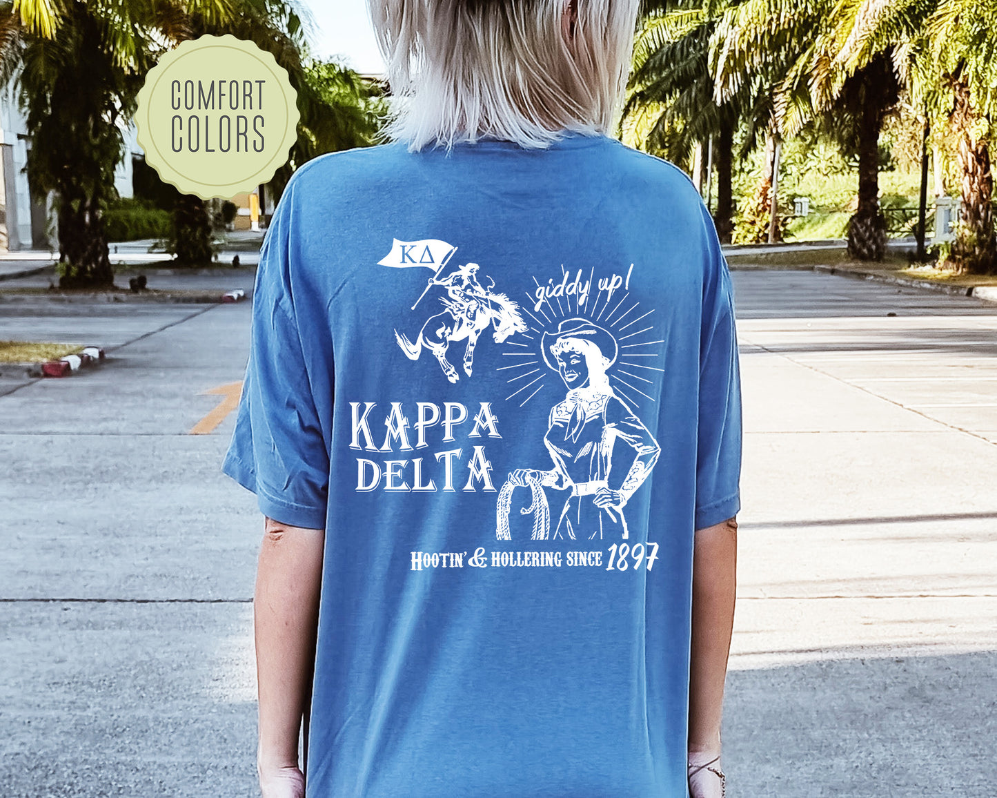 Kappa Delta Howdy Cowgirl Comfort Colors Sorority T-shirt _ 35375g