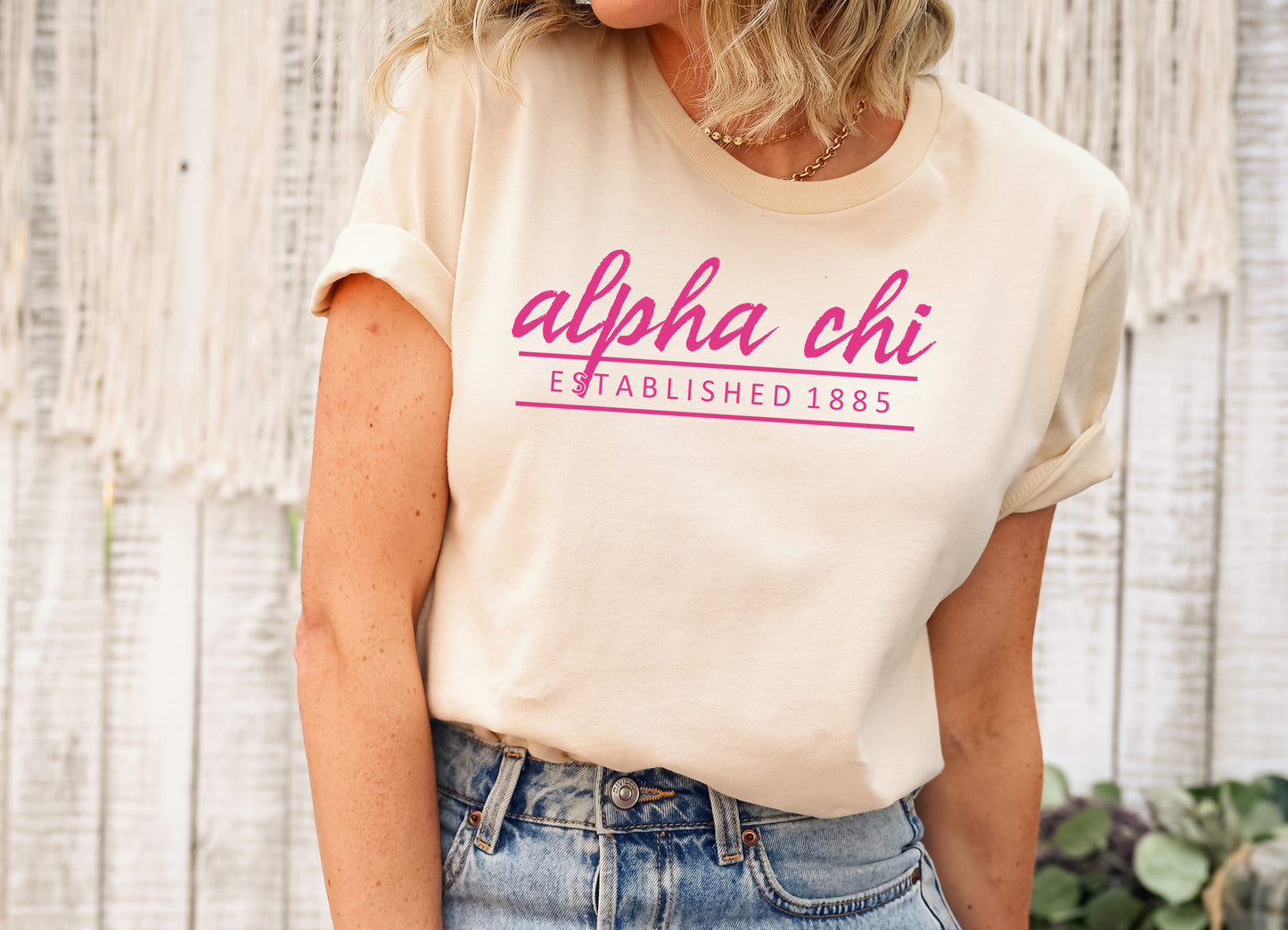Alpha Chi Omega All Pink Sorority T-shirt _  752g