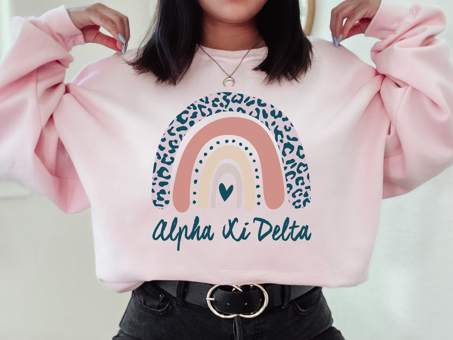 Alpha Xi Delta Greek Rainbow Sorority Sweatshirt _ 2741g