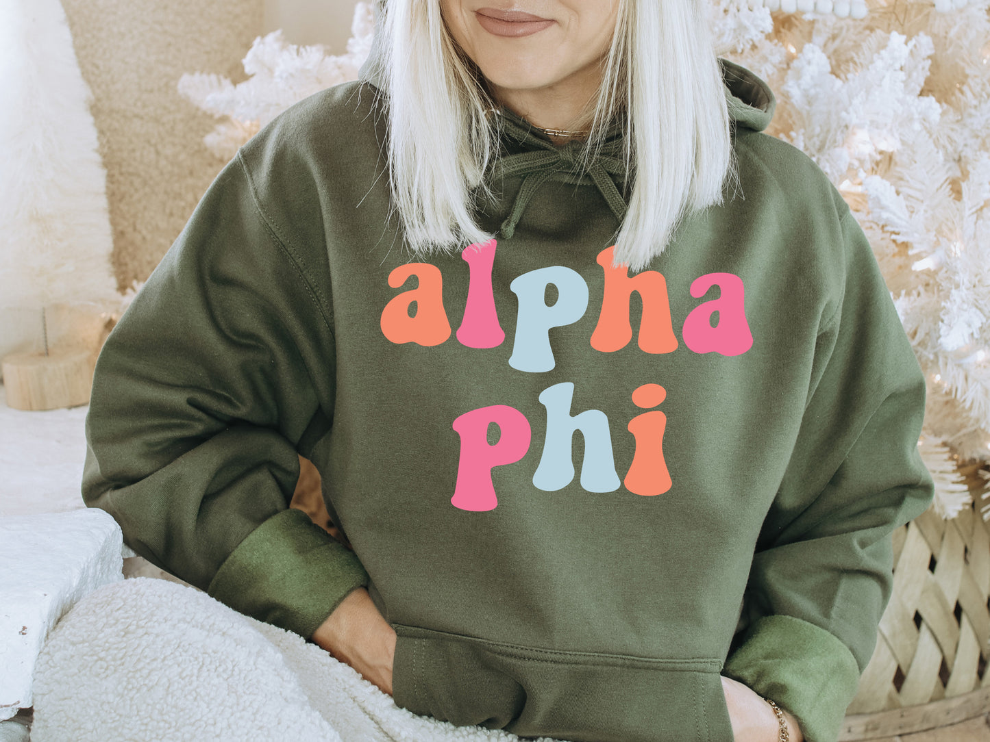 Alpha Phi Vividly Vibrant Sorority Hoodie _ 3154g