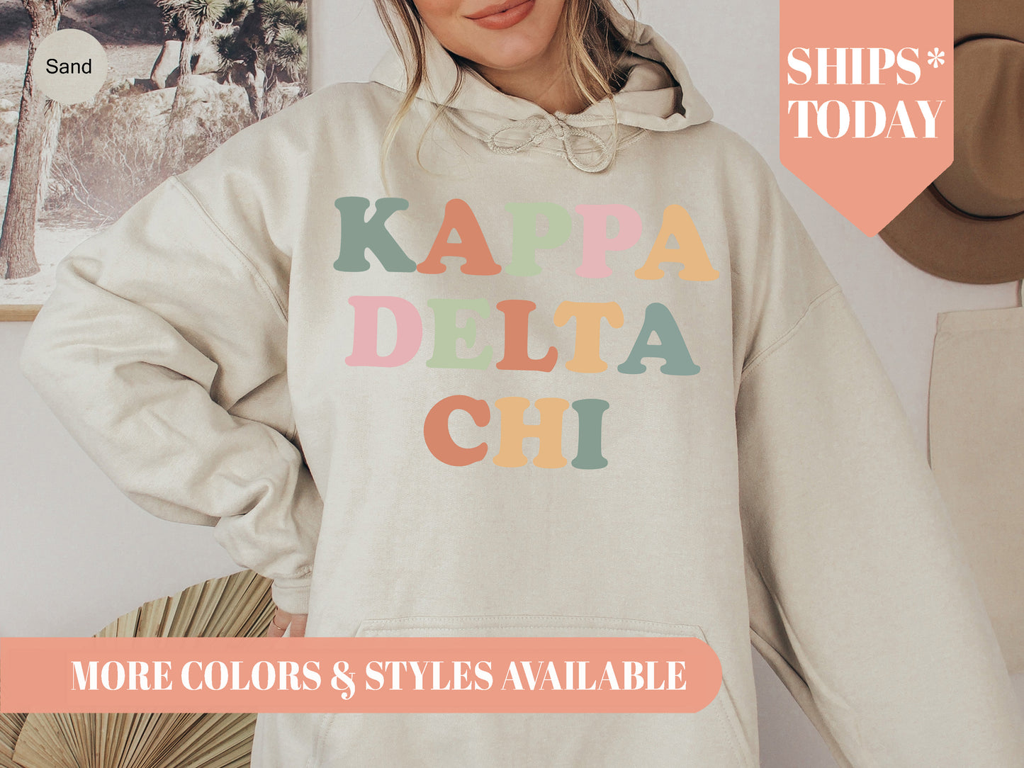 Kappa Delta Chi Bright and Colorful Sorority Hoodie  _ 3473g