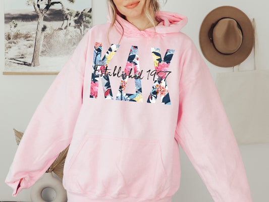 Kappa Delta Chi Floral Block Sorority Hoodie _ 3515g