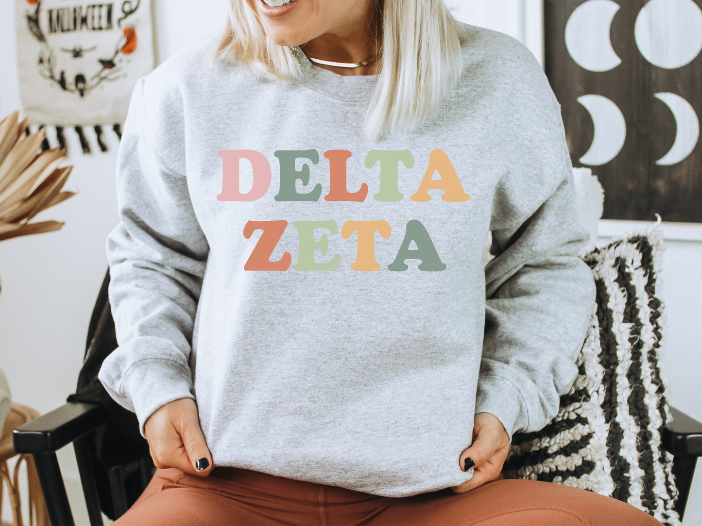 Delta Zeta Bright and Proud Sorority Sweatshirt _ 427g