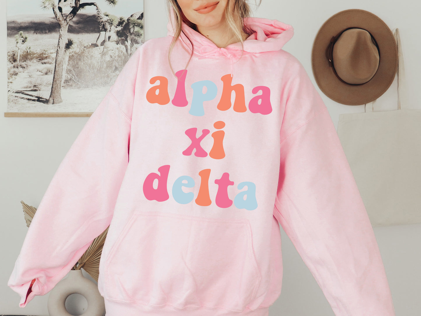 Alpha Xi Delta Vividly Vibrant Sorority Hoodie _ 3157g