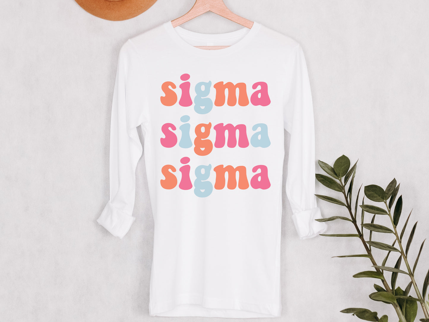 Sigma Sigma Sigma Vividly Vibrant Sorority Long Sleeve T-shirt _ 3172g