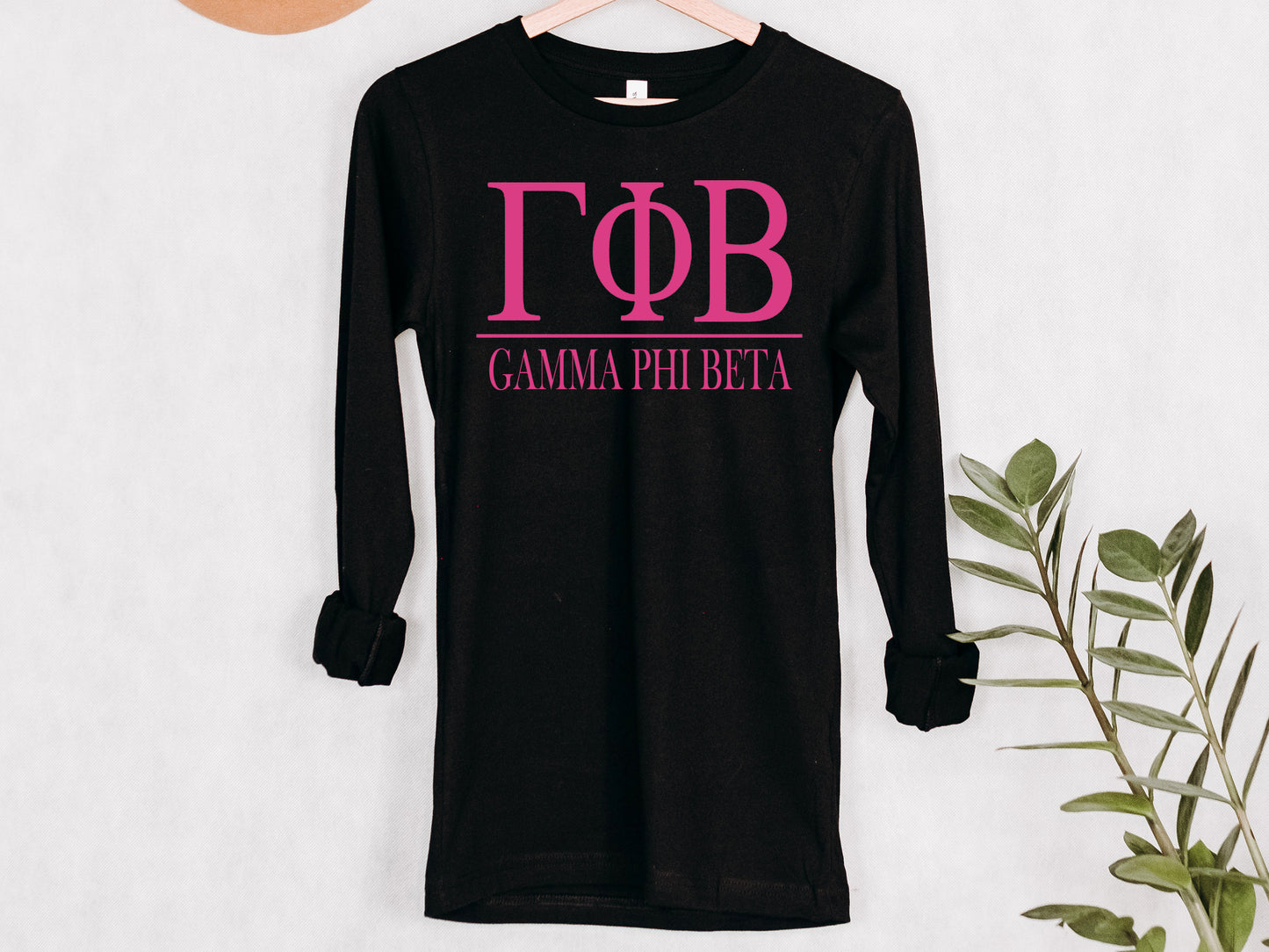 Gamma Phi Beta Loud Letters Sorority Long Sleeve T-shirt _ 480g