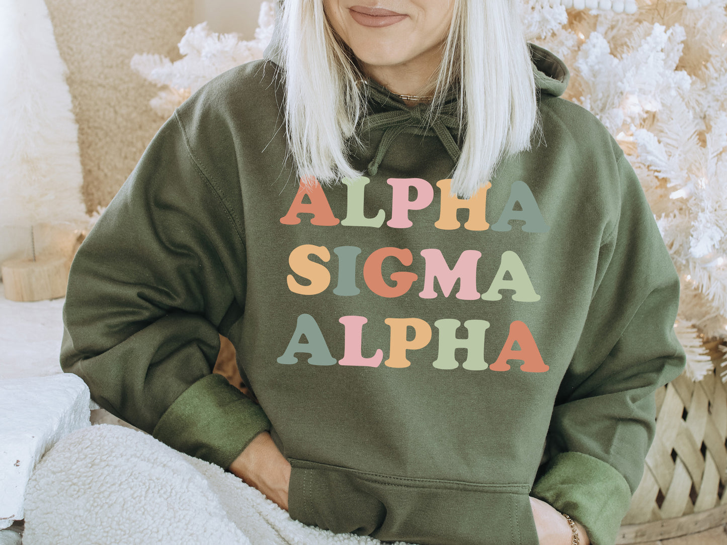 Alpha Sigma Alpha Bright and Proud Sorority Hoodie _ 420g