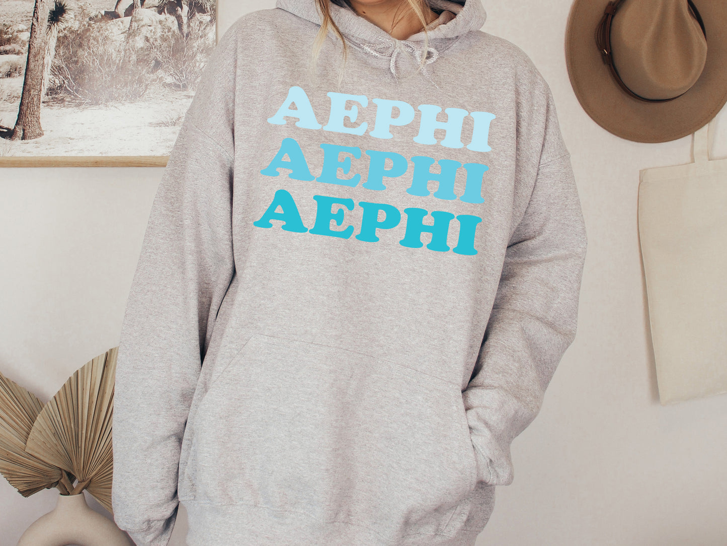 Alpha Epsilon Phi Touch of Blue Sorority Hoodie _ 2579g