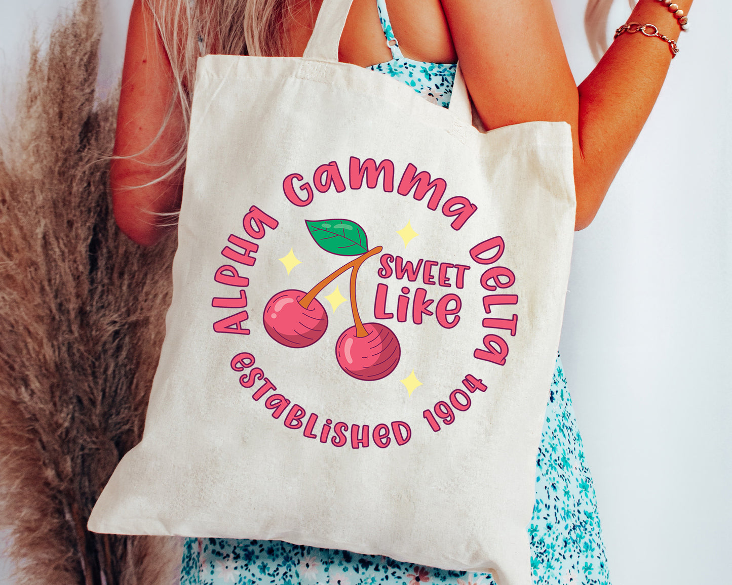 Alpha Gamma Delta Sweet Like Cherry Sorority Tote Bag _ 34311g