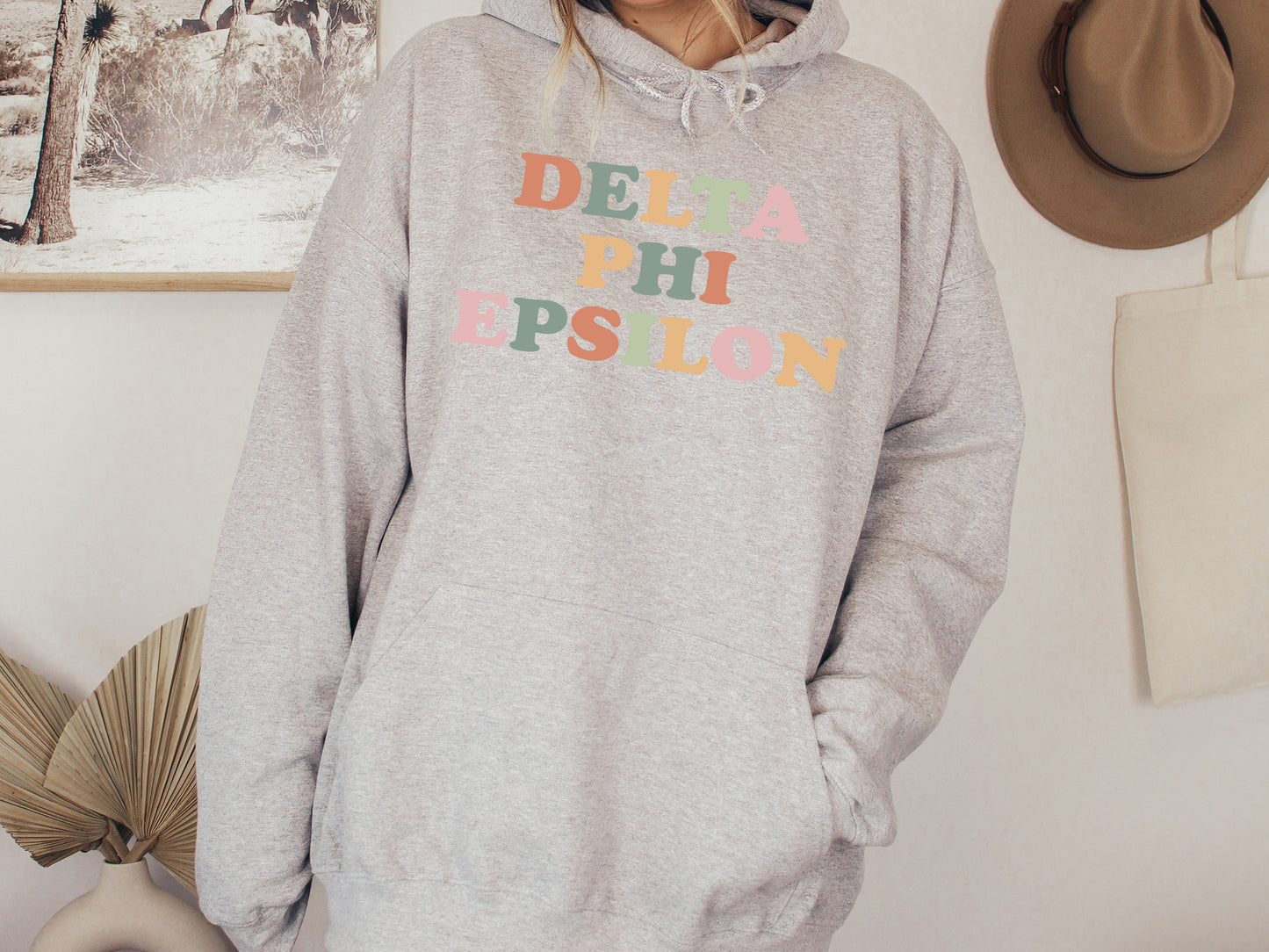 Delta Phi Epsilon Bright and Proud Sorority Hoodie _ 426g
