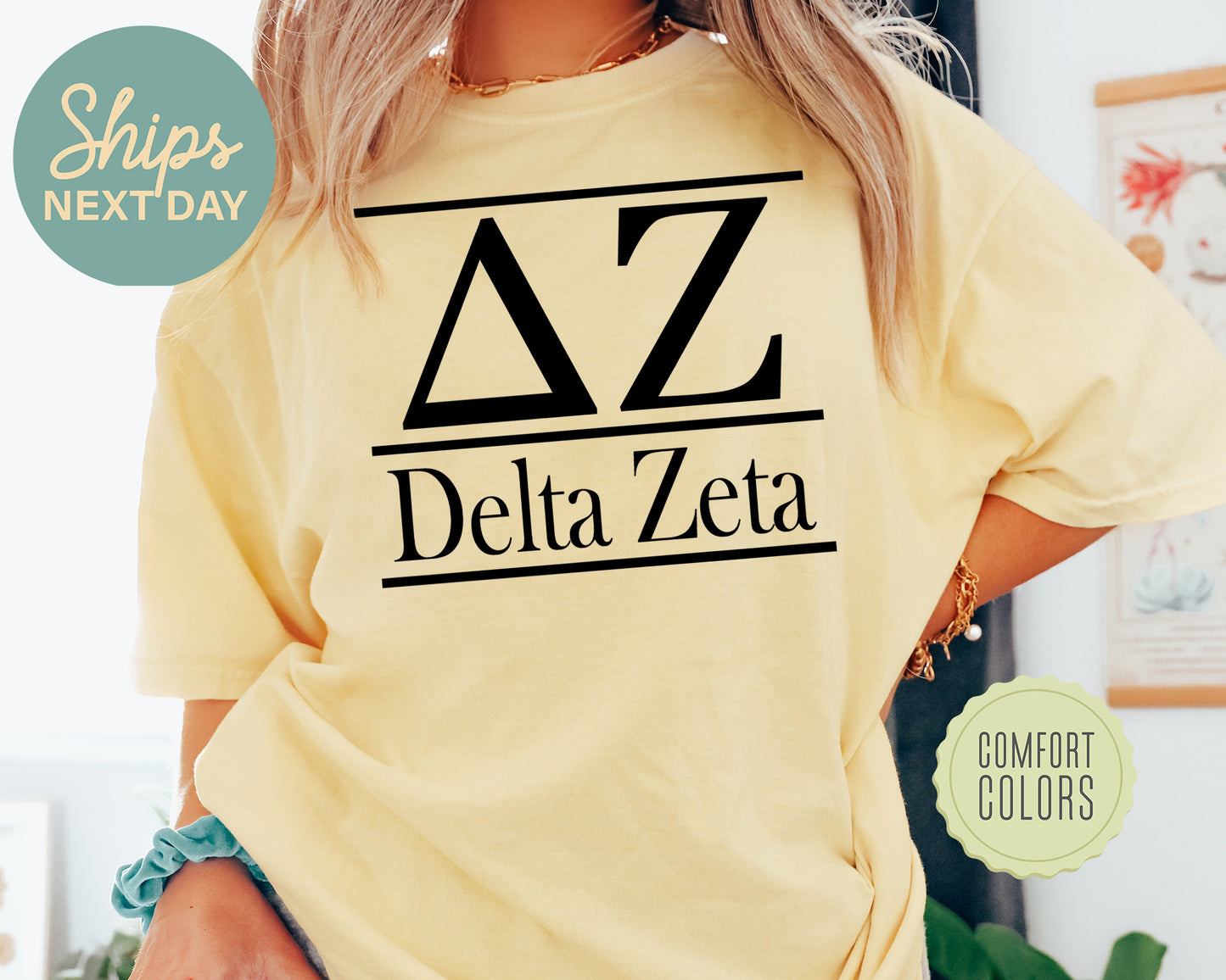 Delta Zeta Bold Statement Comfort Colors Sorority T-shirt _ 297g