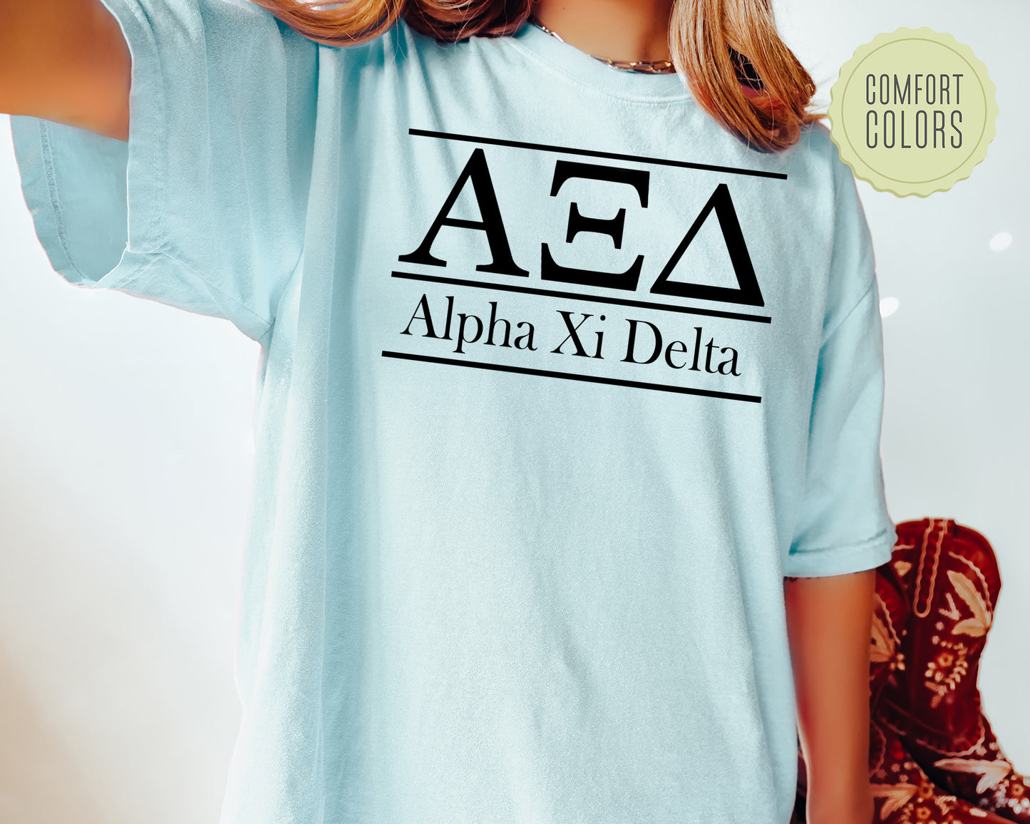 Alpha Xi Delta Bold Statement Comfort Colors Sorority T-shirt _ 292g