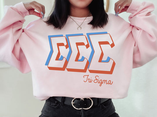 Sigma Sigma Sigma American Colored Sorority Sweatshirt _ 49g