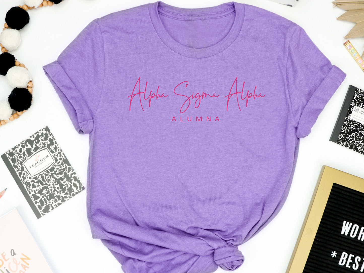 Alpha Sigma Alpha Simple and Sweet Alumna Sorority T-shirt _ 498g