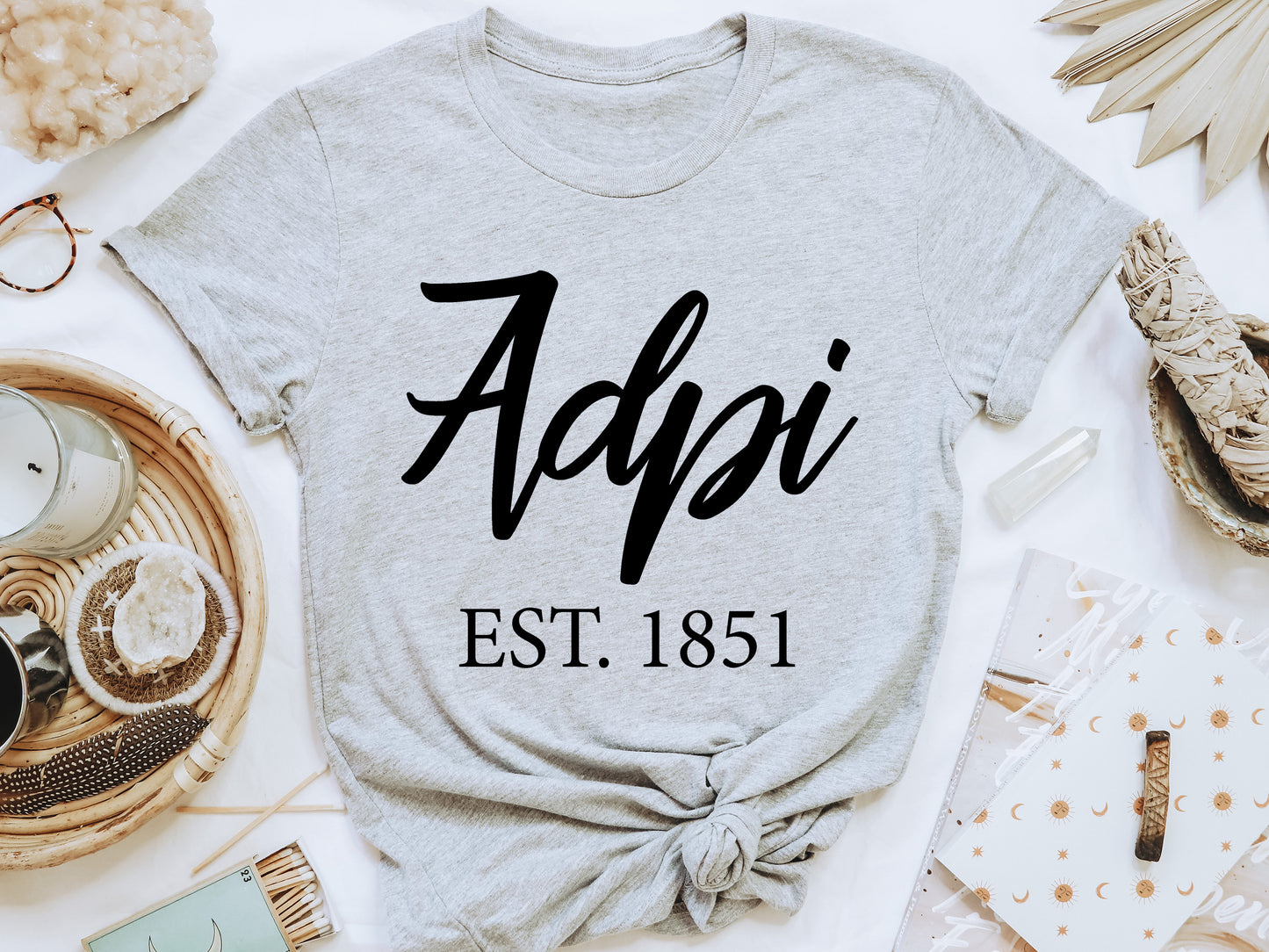 Alpha Delta Pi Black Flowy Sorority T-shirt _ 78g