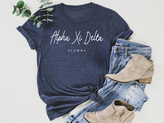 Alpha Xi Delta Flashy Alumna Sorority T-shirt _ 2533g