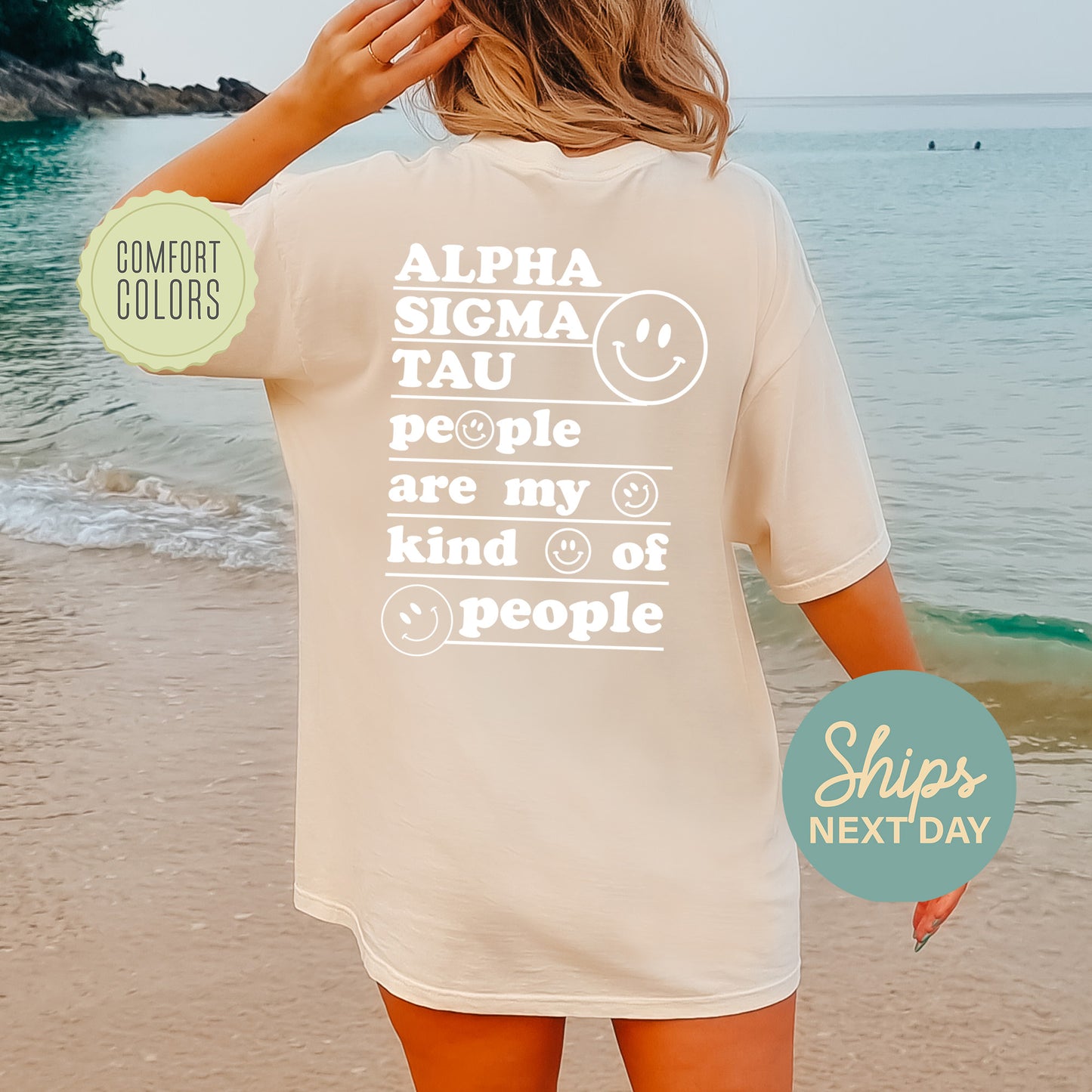 Alpha Sigma Tau My Kind of People Comfort Colors Sorority T-shirt _ 33265g