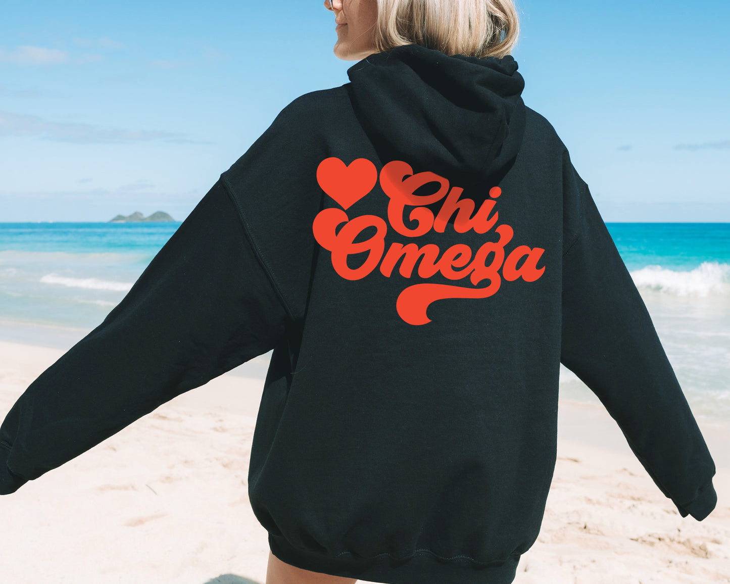Chi Omega Red Heart Sorority Hoodie _ 33355g