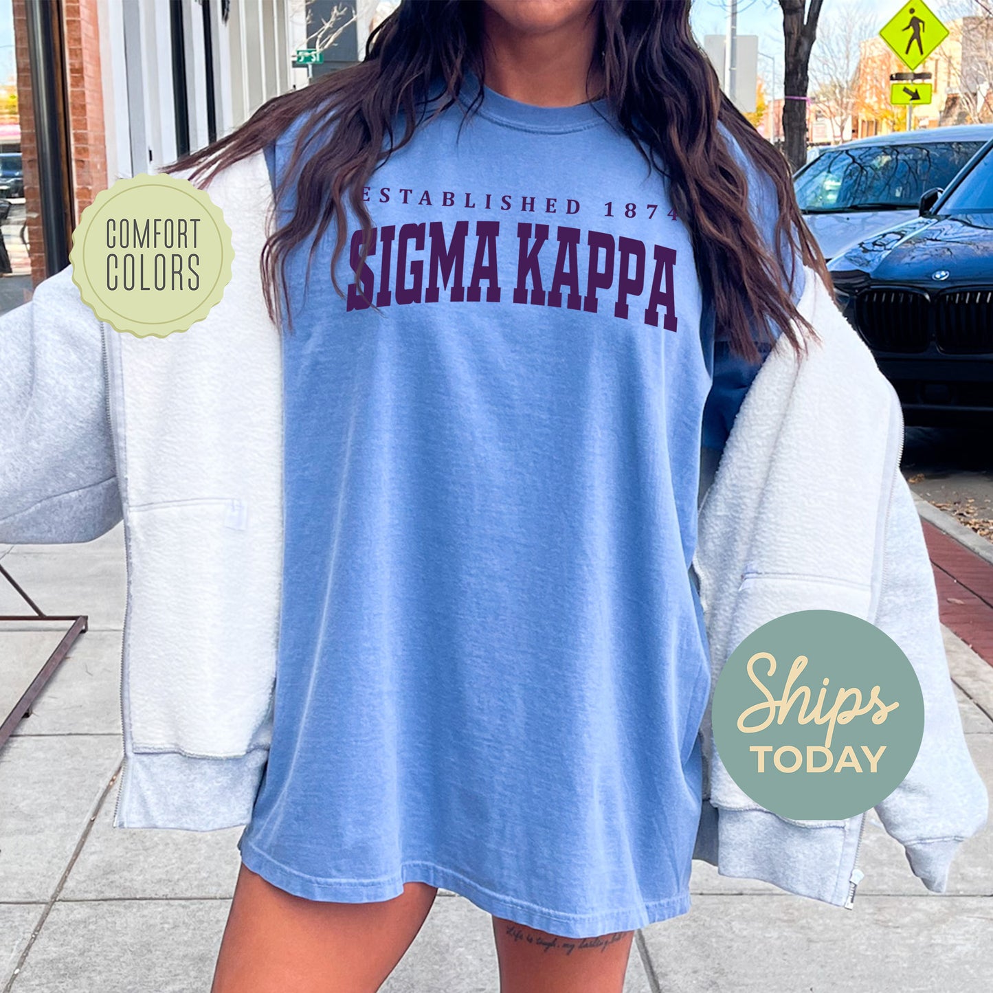 Sigma Kappa Bold Letters Comfort Colors Sorority T-shirt _ 35142g
