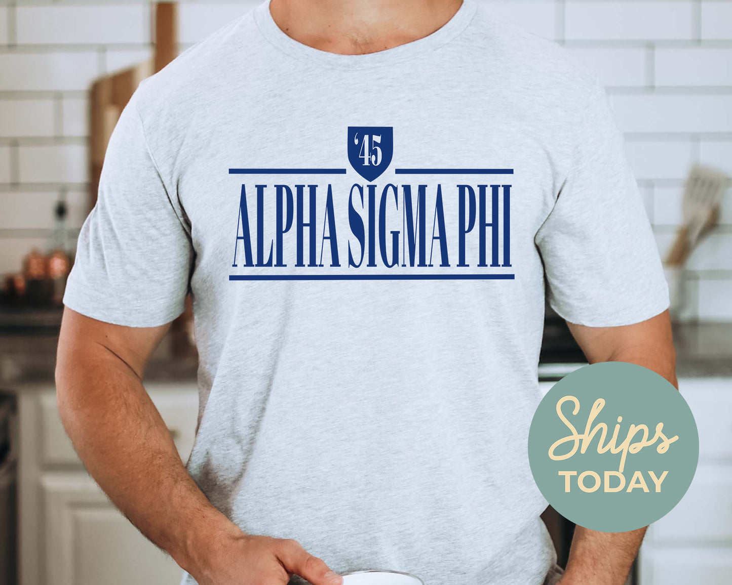 Alpha Sigma Phi Shield Fraternity T-shirt _ 1185g