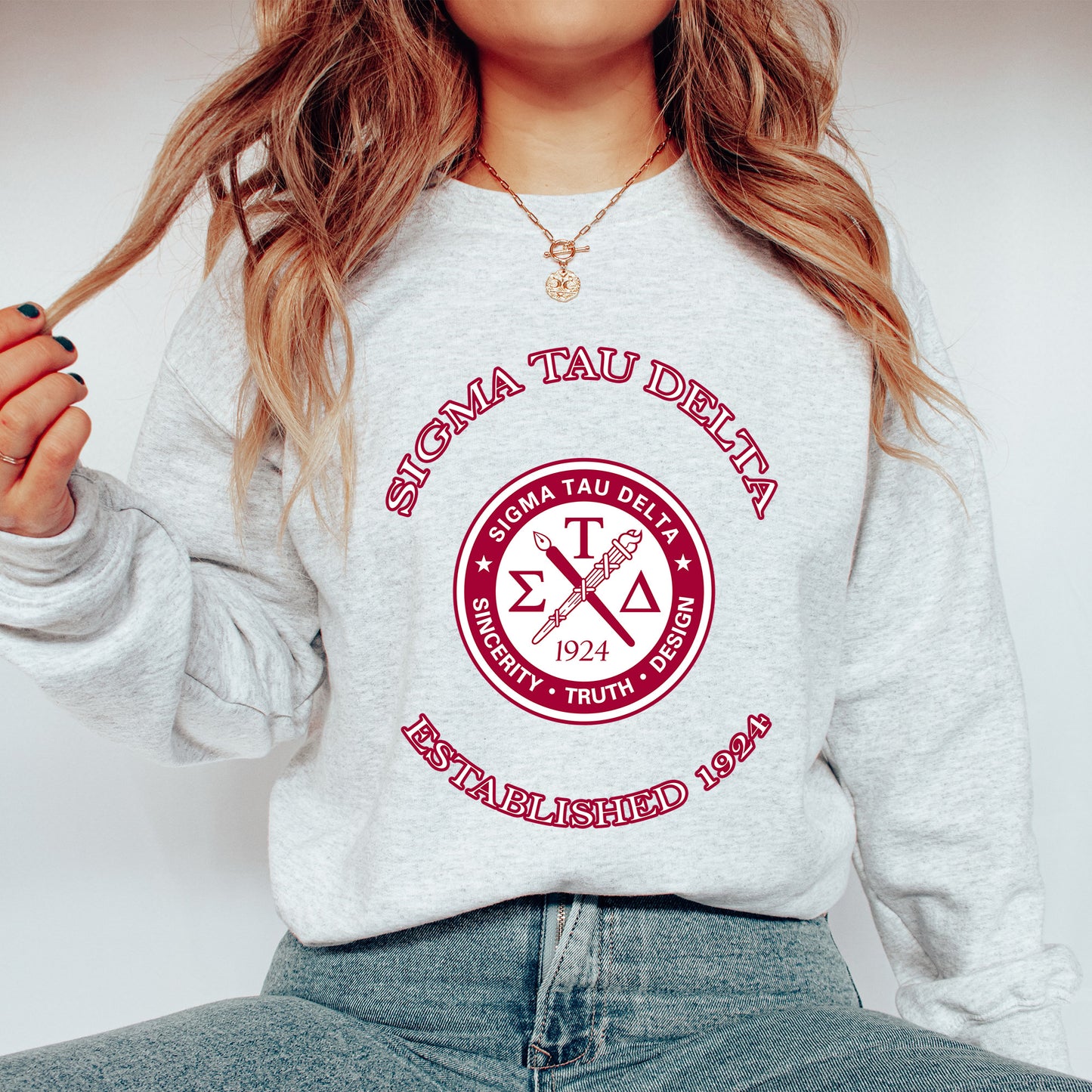 Sigma Tau Delta Iconic Insignia COED Sweatshirt _ 35677g