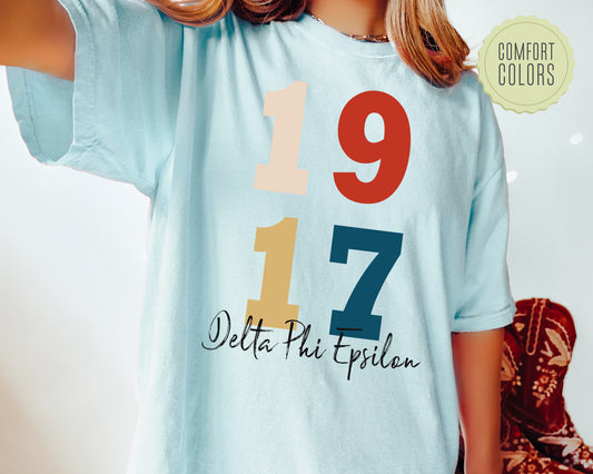 Delta Phi Epsilon Colorful and Trendy Comfort Colors Sorority T-shirt _ 193g