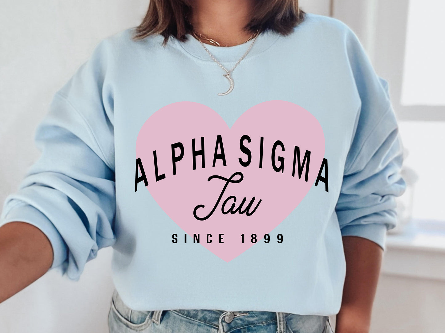 Alpha Sigma Tau Pretty in Pink Sorority Sweatshirt _ 447g