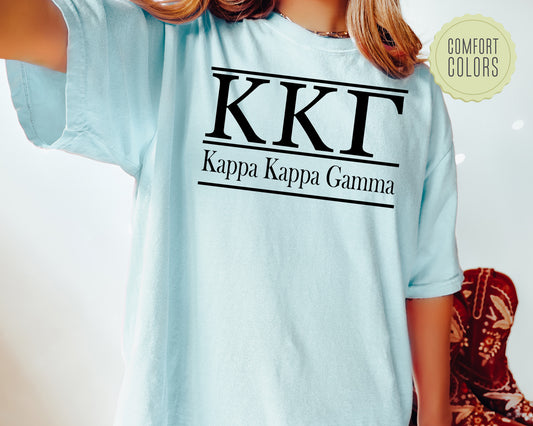 Kappa Kappa Gamma Bold Statement Comfort Colors Sorority T-shirt _ 301g