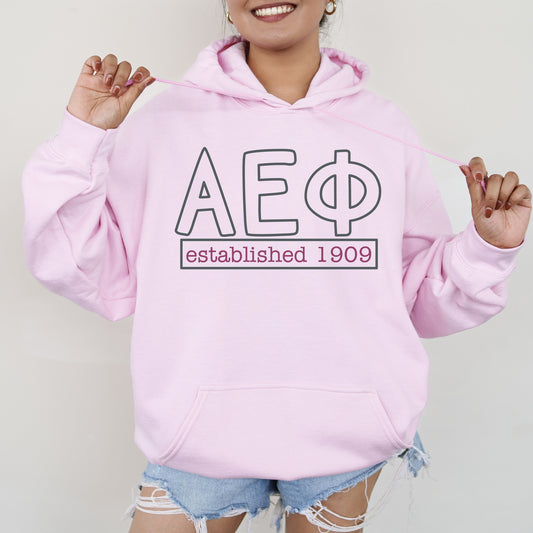 Alpha Epsilon Phi Simply Greek Sorority Hoodie _ 39338g