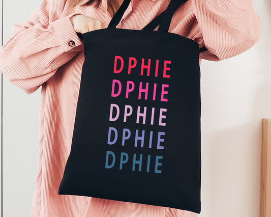 Delta Phi Epsilon Bright and Stacked Sorority Tote Bag _ 34397g