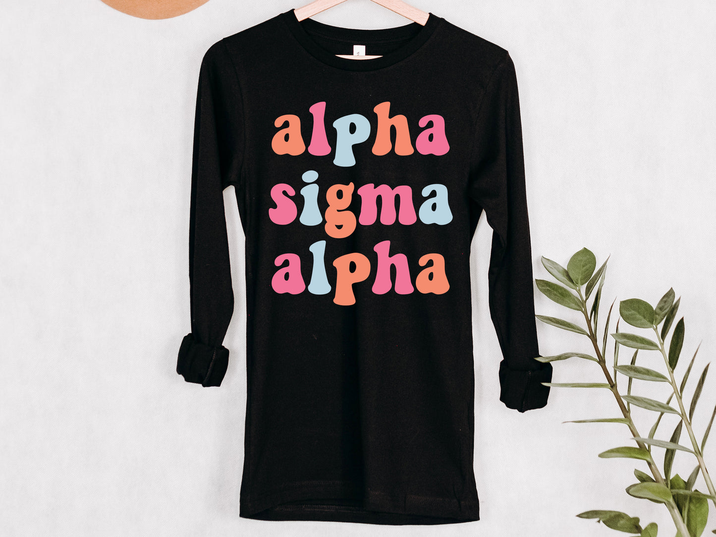 Alpha Sigma Alpha Vividly Vibrant Sorority Long Sleeve T-shirt _ 3155g