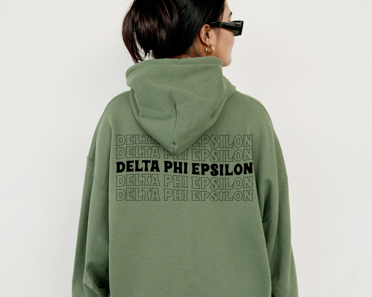 Delta Phi Epsilon Wavy Letters Sorority Hoodie _ 33410g