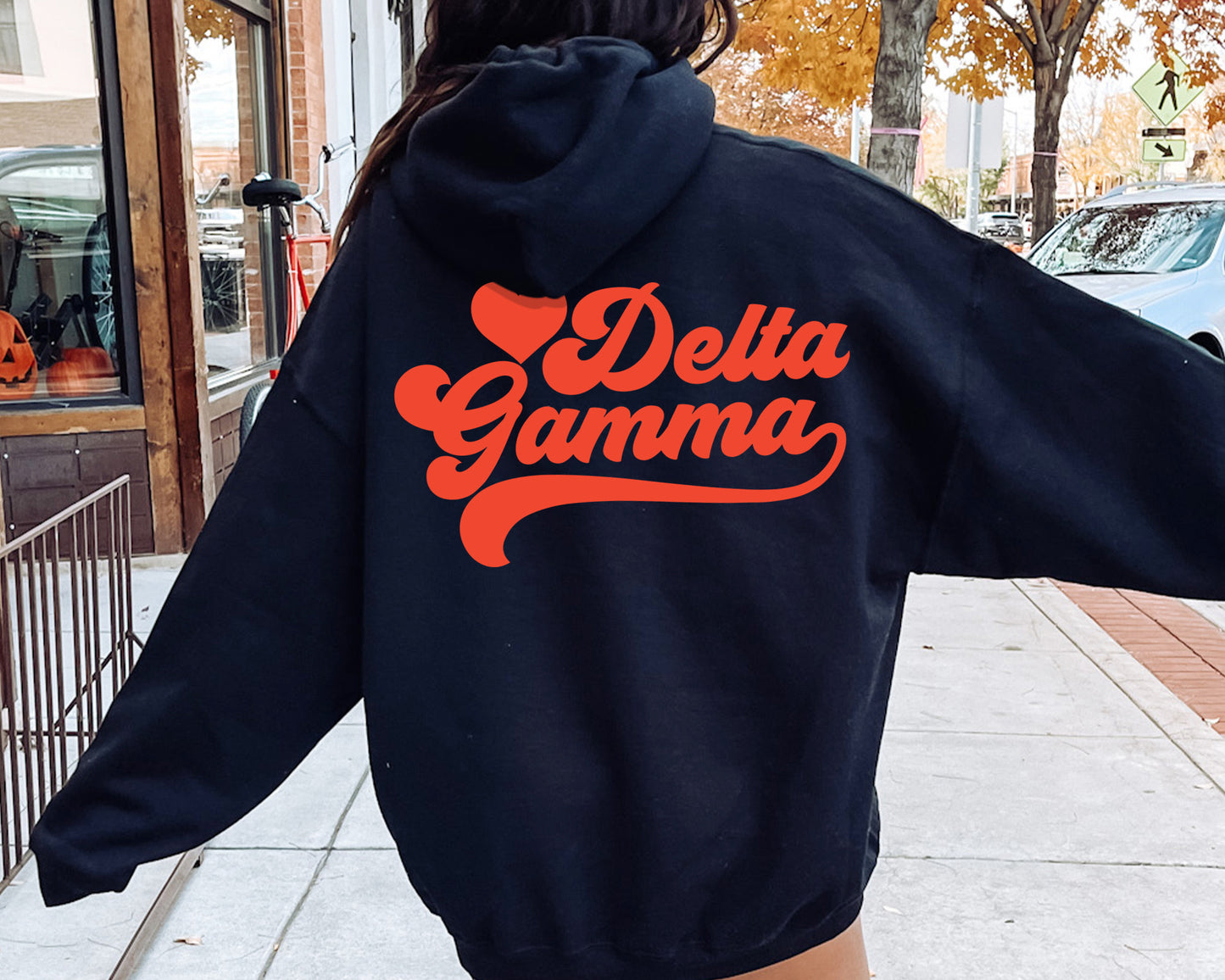 Delta Gamma Red Heart Sorority Hoodie _ 33357g