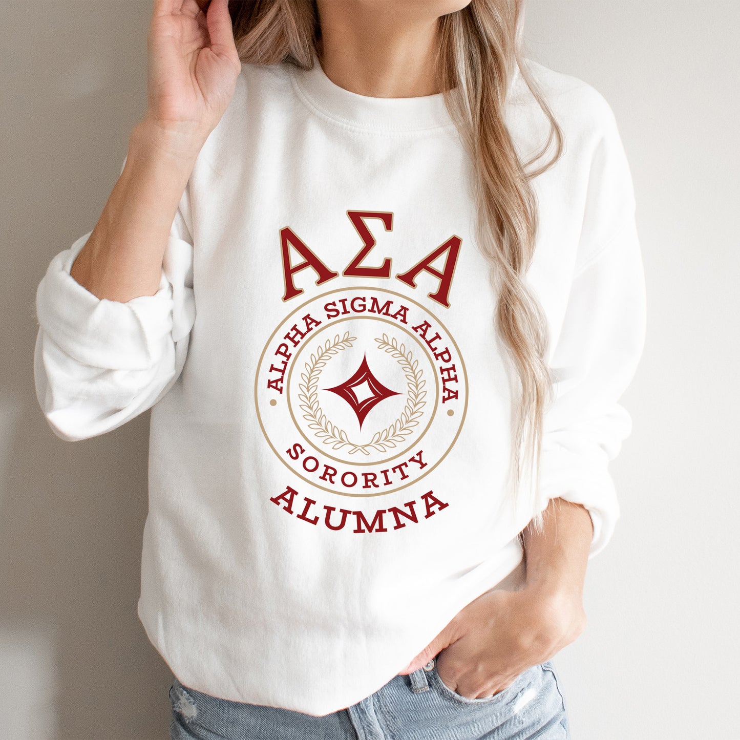 Alpha Sigma Alpha Alumna Vintage Sorority Sweatshirt _ 31015g
