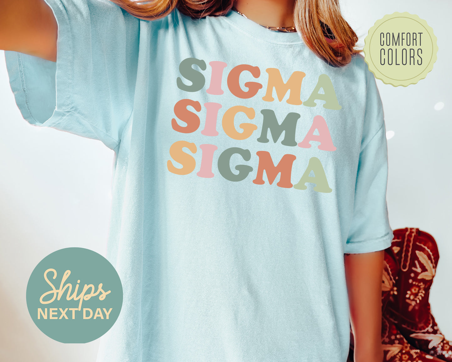 Sigma Sigma Sigma Bright and Proud Comfort Colors Sorority T-shirt _ 437g