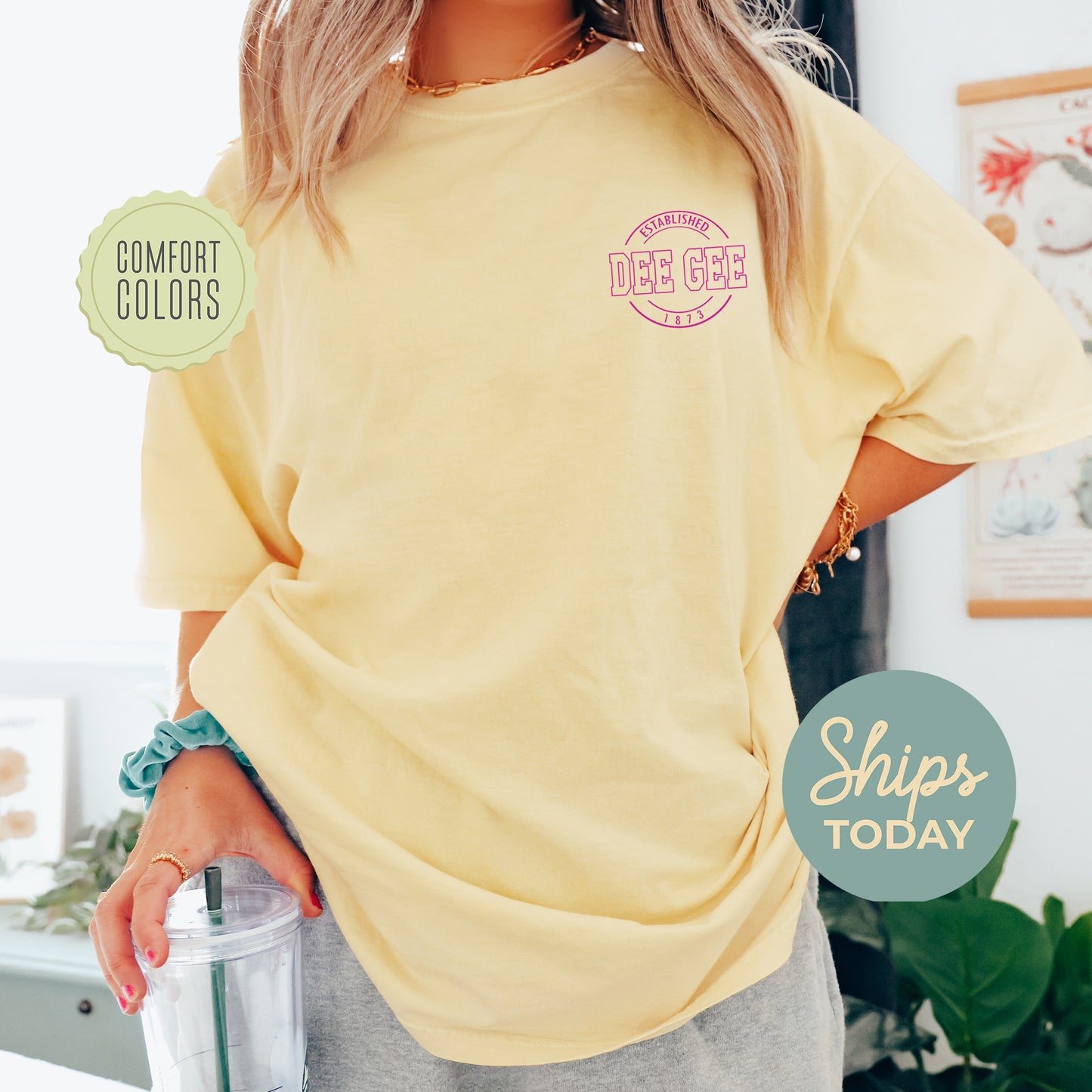 Delta Gamma Stamped Comfort Colors Sorority T-shirt _ 39122g