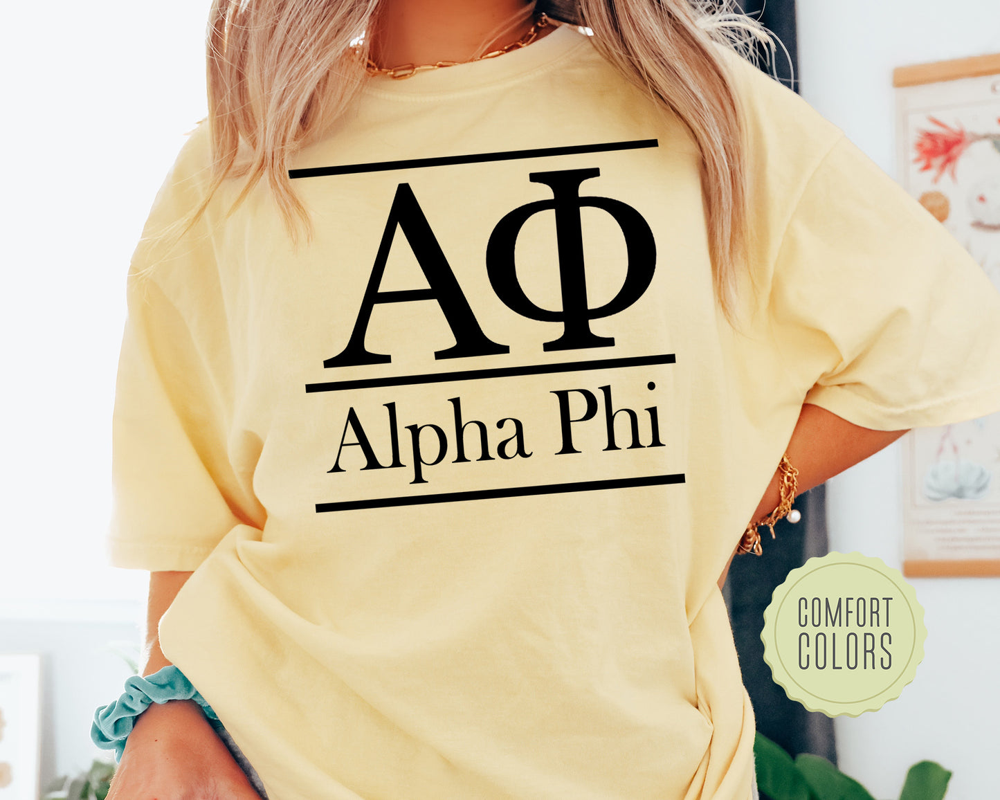 Alpha Phi Bold Statement Comfort Colors Sorority T-shirt _ 289g
