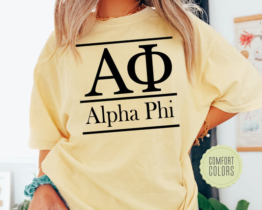 Alpha Phi Bold Statement Comfort Colors Sorority T-shirt _ 289g