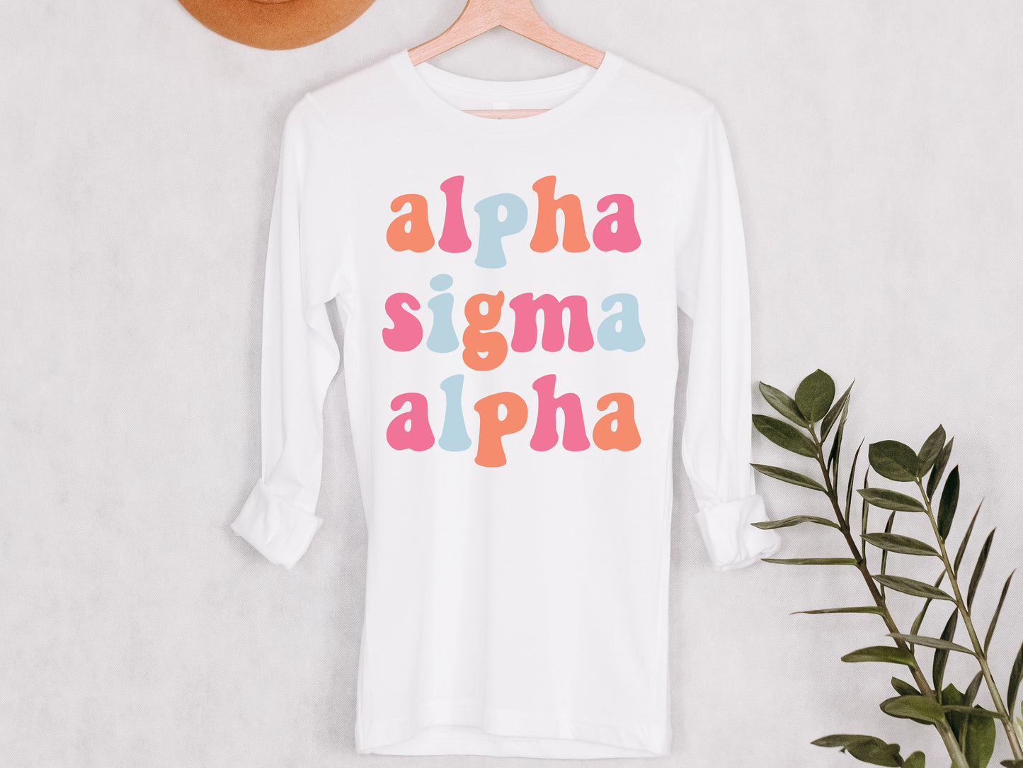 Alpha Sigma Alpha Vividly Vibrant Sorority Long Sleeve T-shirt _ 3155g